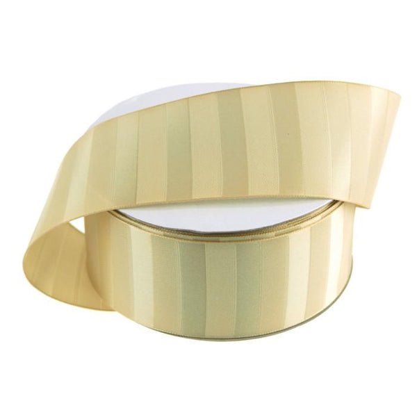 Horizontal Stripes Satin Ribbon, 1-1/2-Inch, 10 Yards, Tan