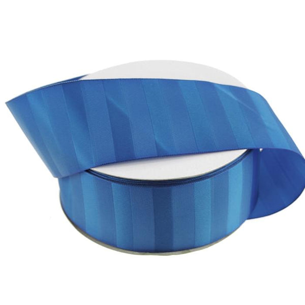 Horizontal Stripes Satin Ribbon, 1-1/2-Inch, 10 Yards, Royal Blue