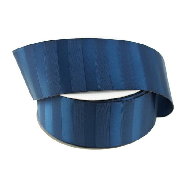 Horizontal Stripes Satin Ribbon, 1-1/2-Inch, 10 Yards, Navy Blue