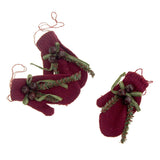 Hanging Polyester Mittens Christmas Tree Ornament, 3-Piece