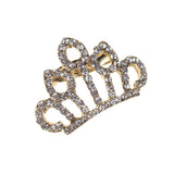 Rhinestone Princess Tiara Brooch Pin, 1-1/4-Inch