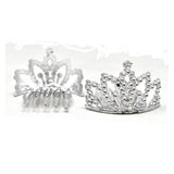 Mini Crown Hair Comb Accessory, 1-3/16-Inch, 12-Count, Silver