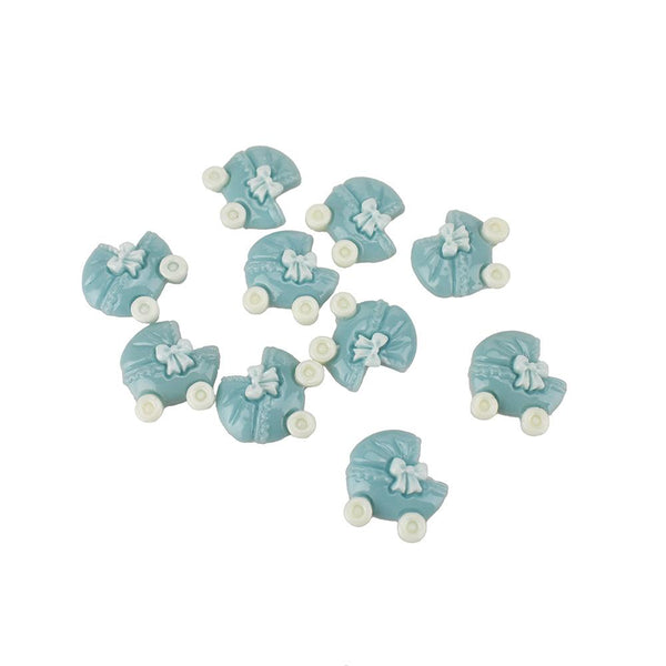 Baby Shower Baby Carriage Table Scatter, 3/4-Inch, 10-Count, Blue