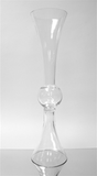 Clear Reversible Trumpet Glass Floral Vase Centerpiece