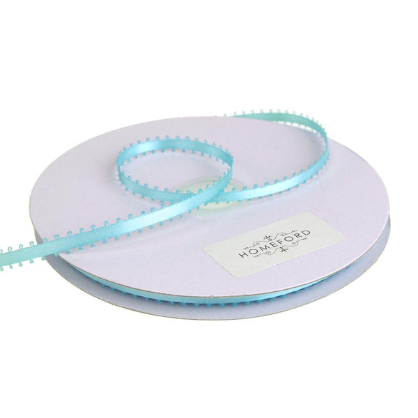 Picot-edge Double Face Satin Ribbon, 3/16-Inch, 50 Yards, Blue Mist