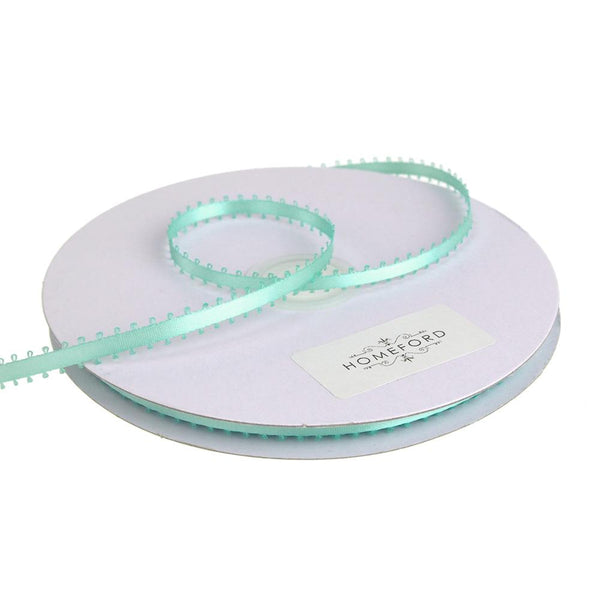 Picot-edge Double Faced Satin Ribbon, 3/16-Inch, 50 Yards, Aqua