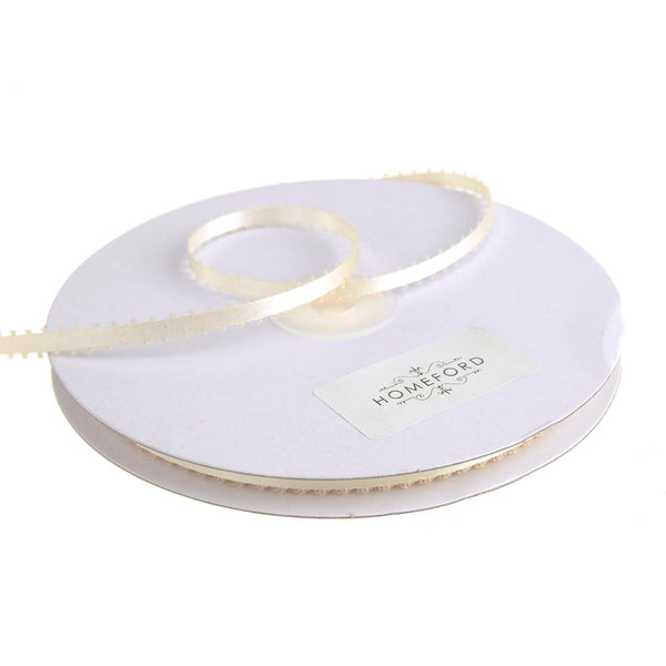 Picot-edge Double Faced Satin Ribbon, 3/16-Inch, 50 Yards, Ivory