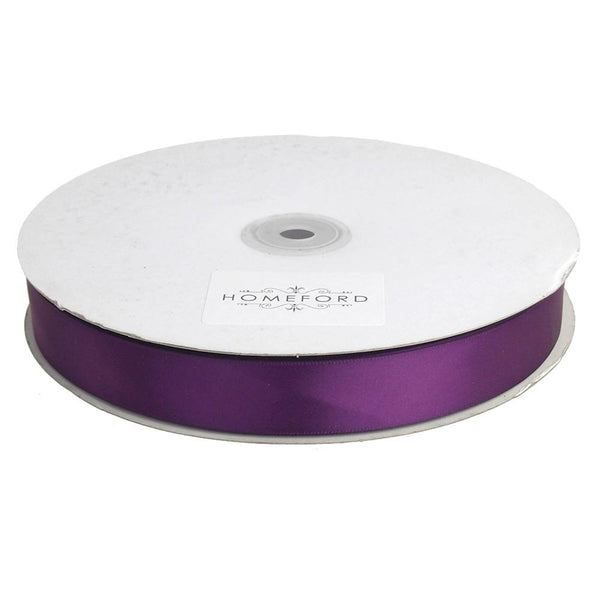 Single Face Satin Ribbon, 7/8-Inch, 50-Yard, Plum