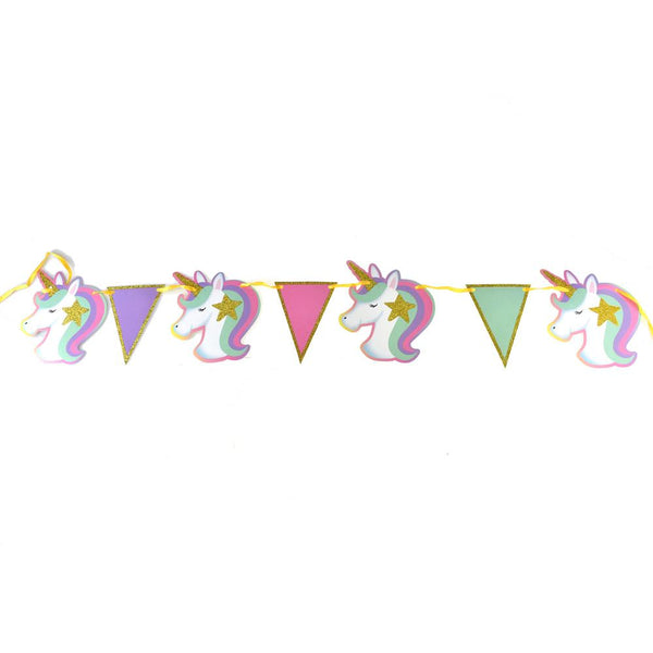 Magical Unicorn Glitter Flag Banner, 6-Feet