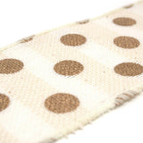 Gold Polka Dots Faux Burlap Wired Ribbon, Ivory, 10 Yards