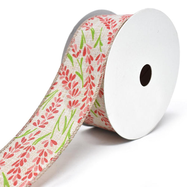 Blooming Hyacinth Wired Linen Ribbon, 1-1/2-Inch, 10-Yard, Pink