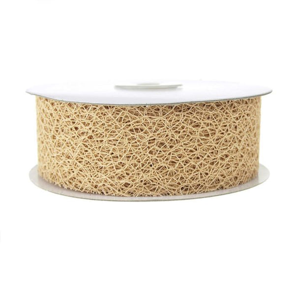 Random Mesh Net Ribbon, 1-1/2-Inch, 20 Yards, Natural