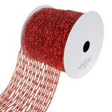 Metallic Tinsel Wired Diamond Netting Mesh Christmas Ribbon, 10 Yards