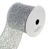 Open Weave Metallic Glitter Tinsel Mesh Christmas Ribbon, 10 Yards