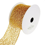 Open Weave Metallic Glitter Tinsel Mesh Christmas Ribbon, 10 Yards