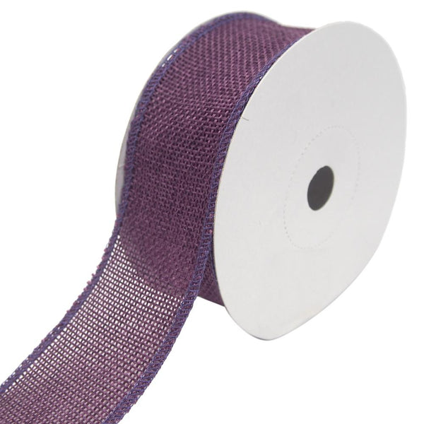 Loose Weave Faux Jute Ribbon, Eggplant, 1-1/2-Inch, 10-Yards