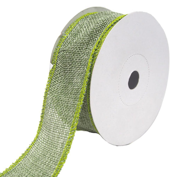 Loose Weave Faux Jute Ribbon, Moss Green, 1-1/2-Inch, 10-Yards