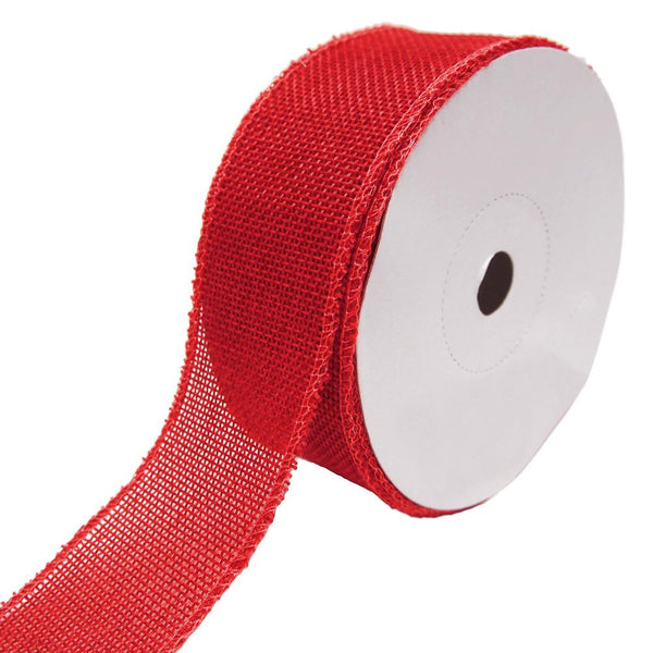 Loose Weave Faux Jute Ribbon, Red, 1-1/2-Inch, 10-Yards