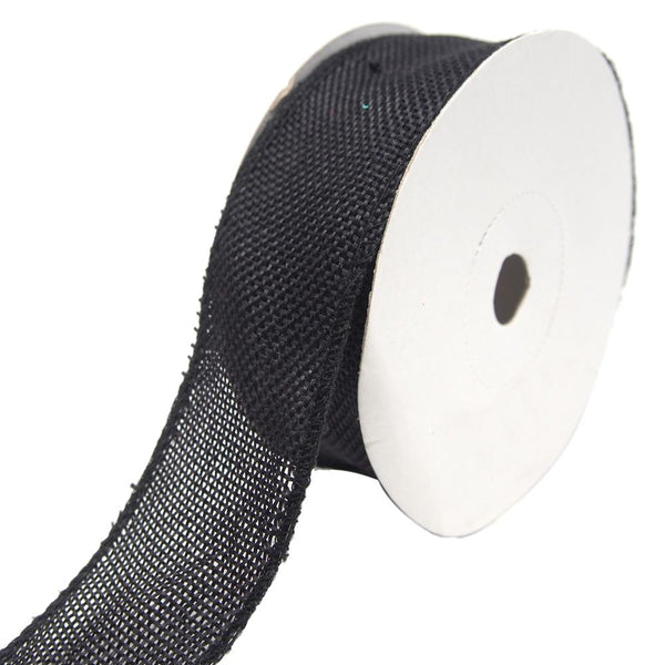 Loose Weave Faux Jute Ribbon, Black, 1-1/2-Inch, 10-Yards