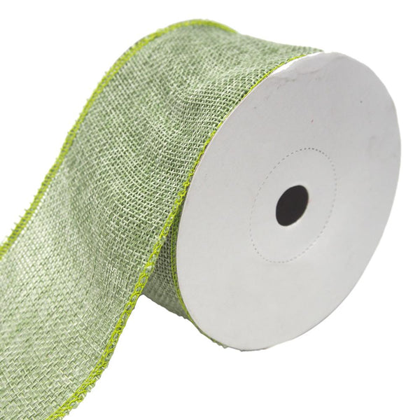 Loose Weave Faux Jute Ribbon, Moss Green, 2-1/2-Inch, 10-Yards