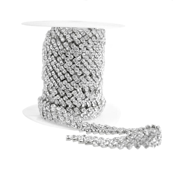 Five Row Zigzag Crystal Rhinestone Jewel Trim, Silver, 5/8-Inch, 3-Yard