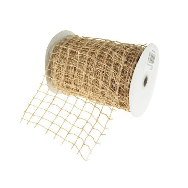 Square Net Jute Wired Ribbon, 6-inch, 10-yard