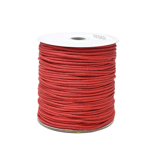 Waxed Cotton Cord, Red, 1/16-Inch, 100-Yard