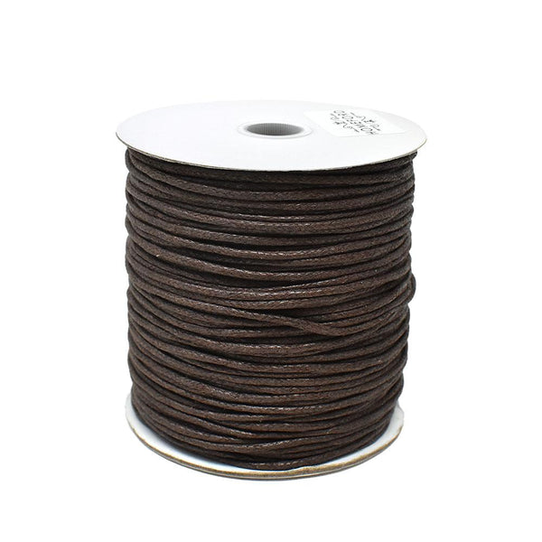 Waxed Cotton Cord, Dark Brown, 1/16-Inch, 100-Yard