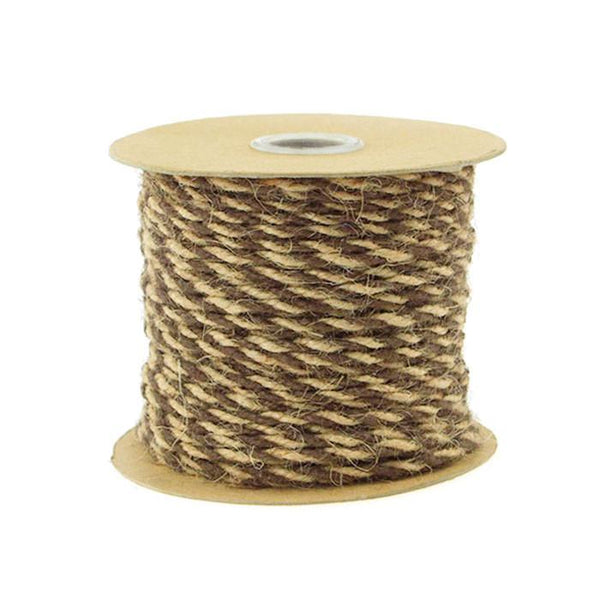 Bi-Colored Jute Twine Cord Rope Ribbon, 5/64-Inch or 2.5 mm, 50-Yard, Dark Brown