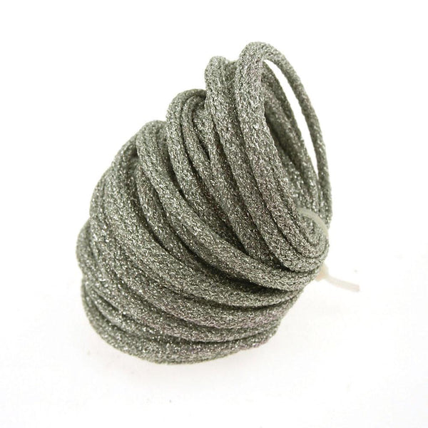 Wired Jute Cord Rope Packaging, 8mm, 9 Yards, Metallic Silver