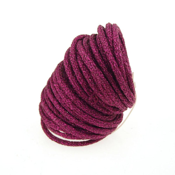 Wired Jute Cord Rope Packaging, 8mm, 9 Yards, Metallic Fuchsia