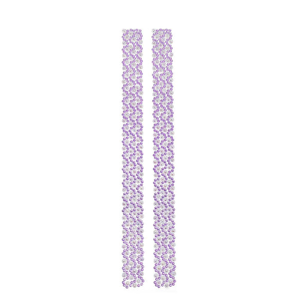 Rhinestone Flowers Sticker Strips, Lavender, 11-3/4-Inch, 2-Count