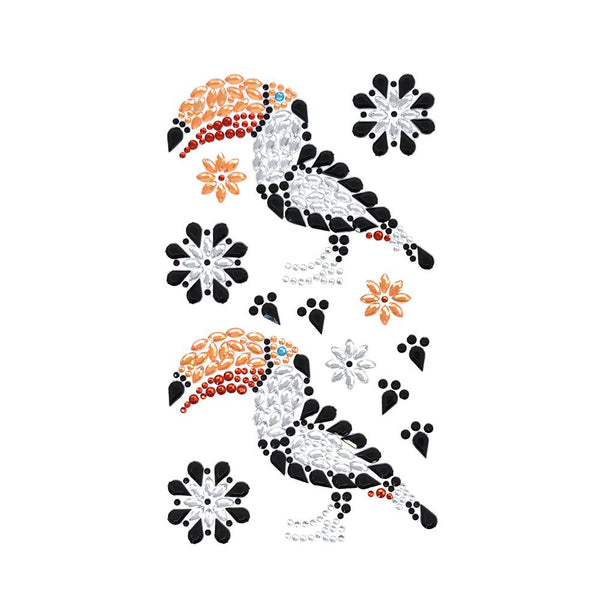 Jeweled Toucans Rhinestone Stickers, Assorted, 13-Piece