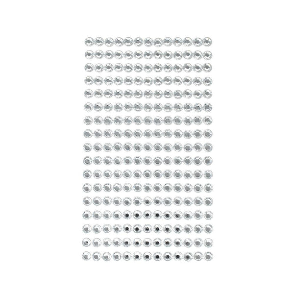 Rhinestone Gems Sticker Strips, Clear, 1/4-Inch, 17-Count