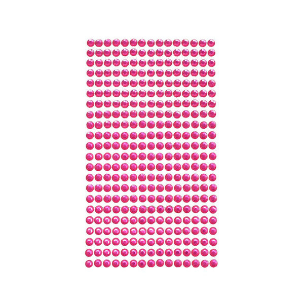 Rhinestone Gems Sticker Strips, Fuchsia, 3/16-Inch, 22-Count