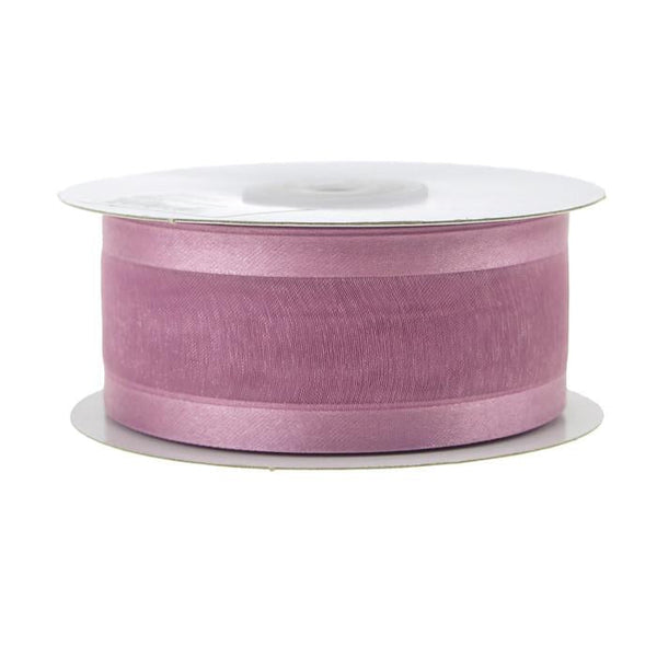 Satin-edge Sheer Organza Ribbon, 1-1/2-inch, 25-yard, Rosy Mauve