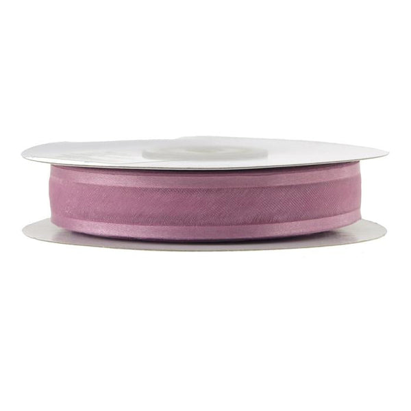 Satin-edge Sheer Organza Ribbon, 7/8-Inch, 25 Yards, Rosy Mauve