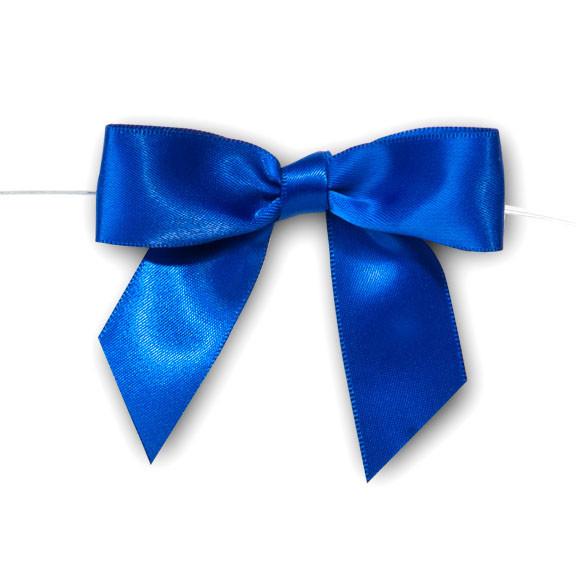 Pre-Tied Satin Bows, 7/8-Inch, 12-Piece, Royal Blue