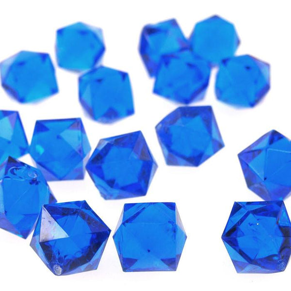 Acrylic Ice Rocks Twelve Point Star, 3/4-Inch, 150-Piece, Royal Blue