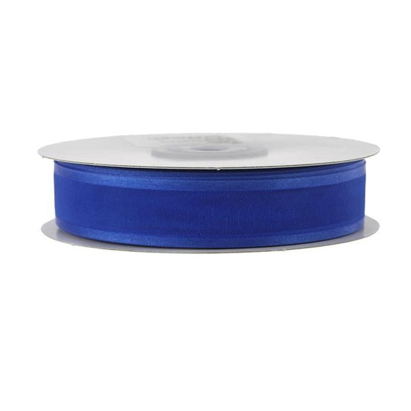 Satin-edge Sheer Organza Ribbon, 7/8-Inch, 25 Yards, Royal Blue