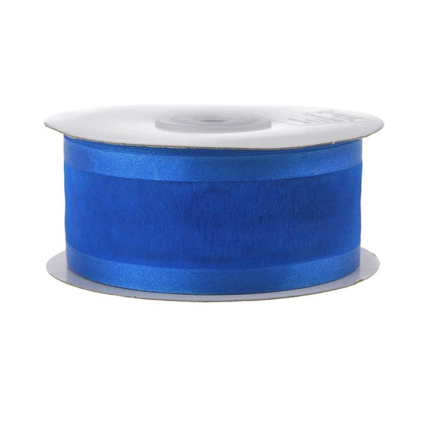 Satin-edge Sheer Organza Ribbon, 1-1/2-inch, 25-yard, Royal Blue