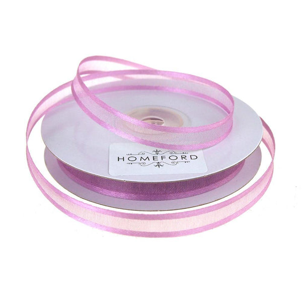 Satin Edge Sheer Organza Ribbon, 3/8-Inch, 25 Yards, Rosy Mauve