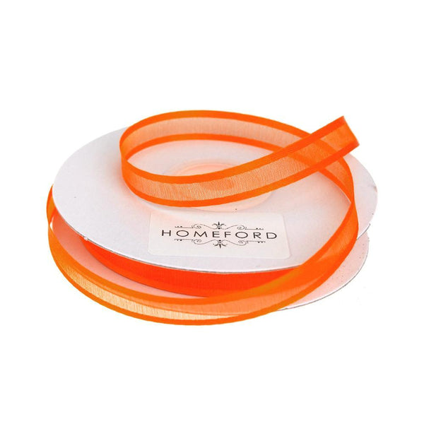 Satin Edge Sheer Organza Ribbon, 3/8-Inch, 25 Yards, Orange