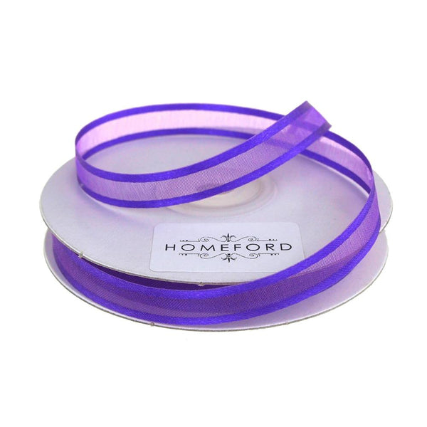 Satin Edge Sheer Organza Ribbon, 3/8-Inch, 25 Yards, Purple