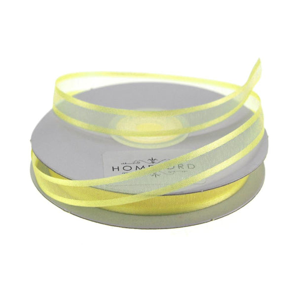 Satin Edge Sheer Organza Ribbon, 3/8-Inch, 25 Yards, Baby Maize Yellow