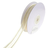 Gold-Lined Satin Edge Organza Ribbon, 5/8-Inch, 25-Yard