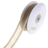 Gold-Lined Satin Edge Organza Ribbon, 7/8-Inch, 25-Yard