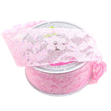 Floral Lace Trim Ribbon with Glitters, 2-Inch, 10 Yards