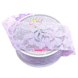 Floral Lace Trim Ribbon with Glitters, 2-Inch, 10 Yards