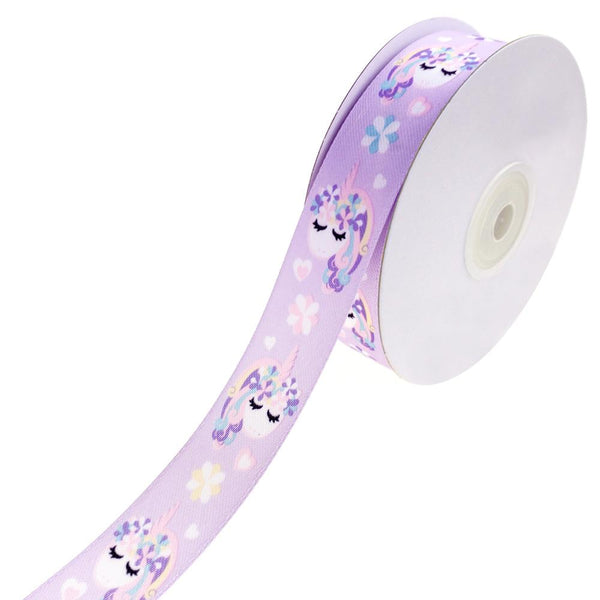 Lovely Unicorn Satin Ribbon, Lavender, 7/8-Inch, 10-Yard